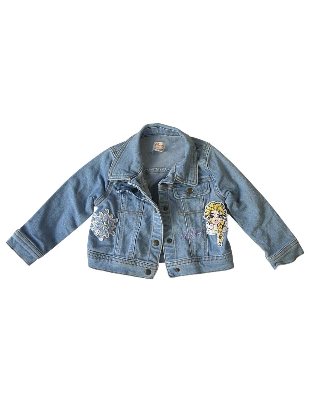 Disney Collection By Tutu Couture Girls Jacket 2T Light Blue Denim Elsa Stretch